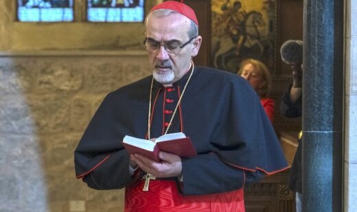 Cardinale Pizzaballa durante la visita a Gaza